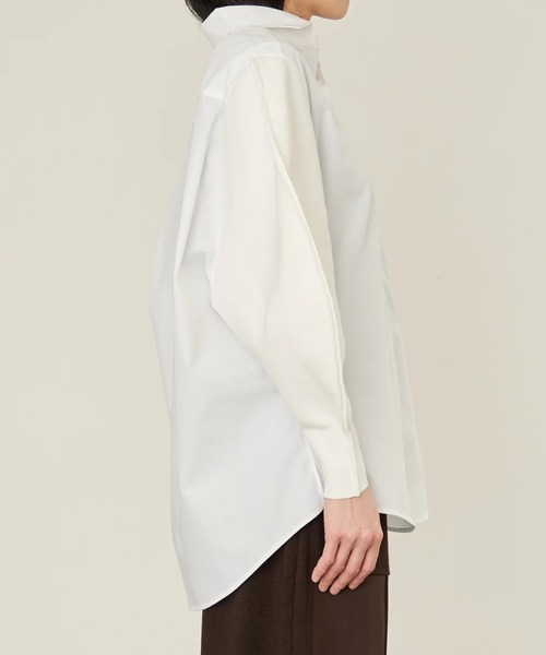 シャツ 「i'm here」KNIT SLEEVE : DOCKING SHIRTS メンズの画像