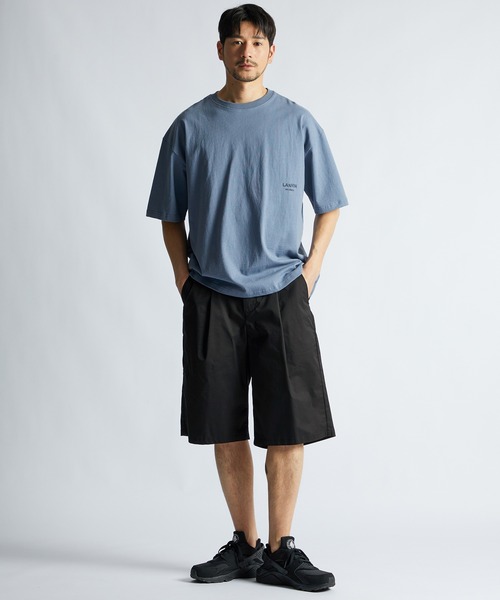 LANVIN en Bleu ハーフパンツ ワイドパンツ パンツ ワンタック ワイド