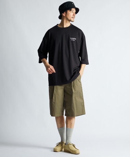 LANVIN en Bleu ハーフパンツ ワイドパンツ パンツ ワンタック ワイド
