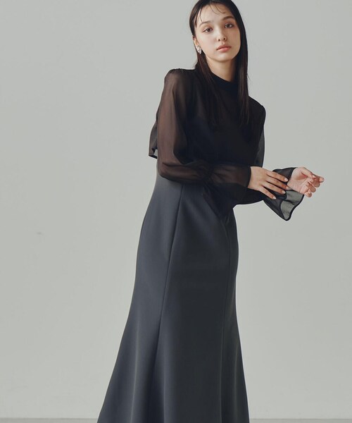 「NATURAL BEAUTY BASIC」 コンビワンピース M ブラック レディースの画像