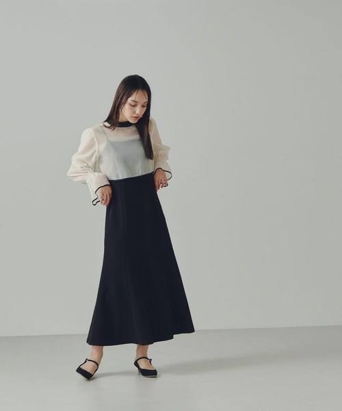 「NATURAL BEAUTY BASIC」 コンビワンピース M ブラック レディースの画像