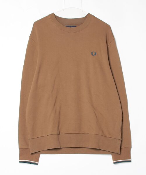 「FRED PERRY」 スウェットカットソー X-LARGE キャメル レディース