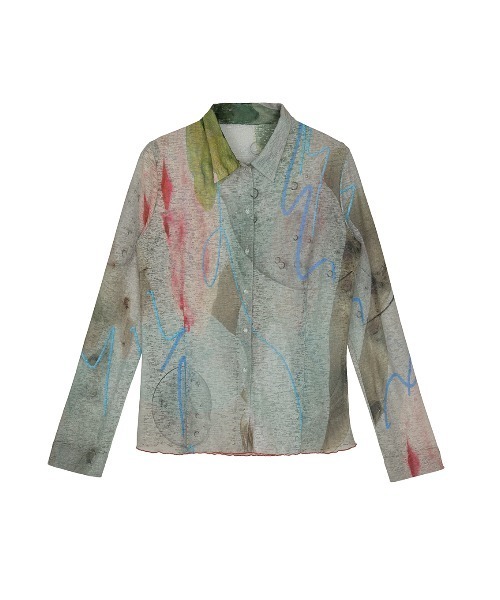 Ameri（アメリ） ブラウス シャツ GEL ART CUT SHIRT レディース
