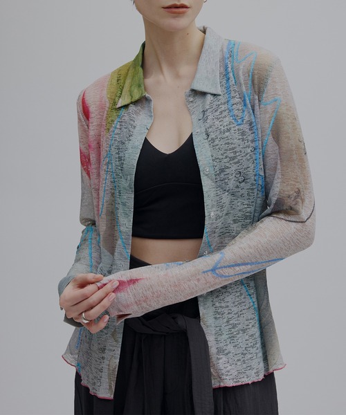 Ameri（アメリ） ブラウス シャツ GEL ART CUT SHIRT レディース