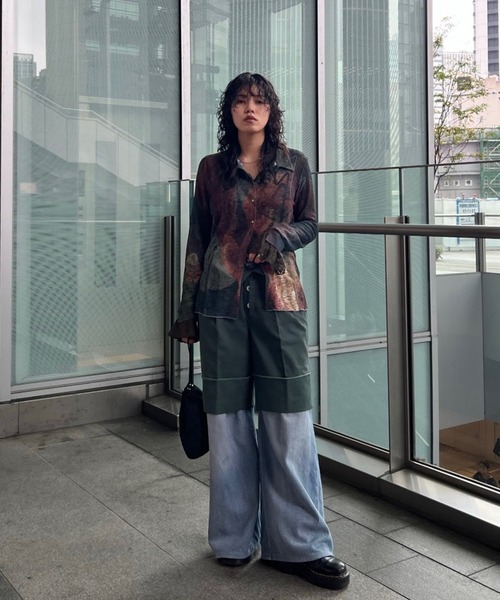 Ameri（アメリ） ブラウス シャツ GEL ART CUT SHIRT レディース