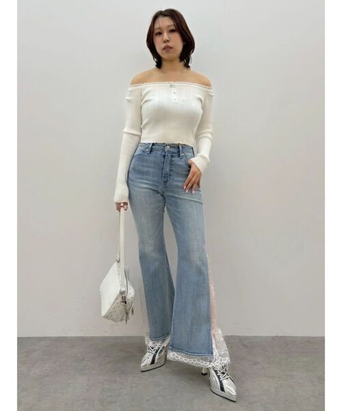 EVRIS（エヴリス） ジーンズ デニム デニムパンツ レースドッキング