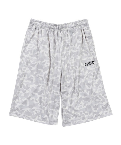 マークアンドロナ　ハーフパンツ　短パン　白　総柄　迷彩　カモフラ　S〜M相当 K-SWISS（ケースイス） ハーフパンツ パンツ 短パン 「K-SWISS/ケース