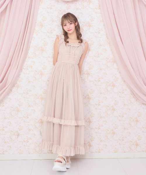 LAFARY（ラファリー） ワンピース チュールフリルロングワンピース