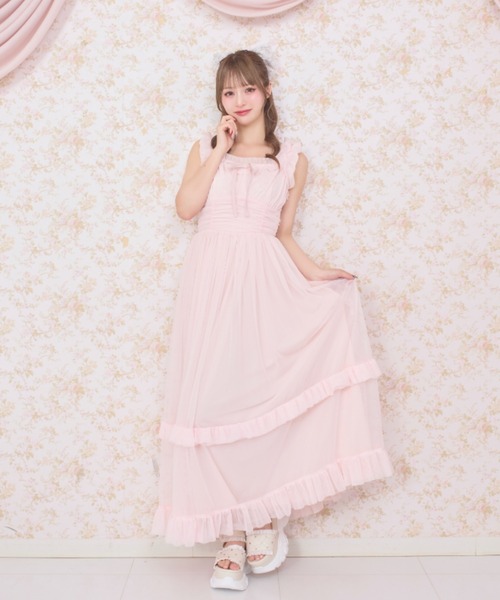 LAFARY（ラファリー） ワンピース チュールフリルロングワンピース