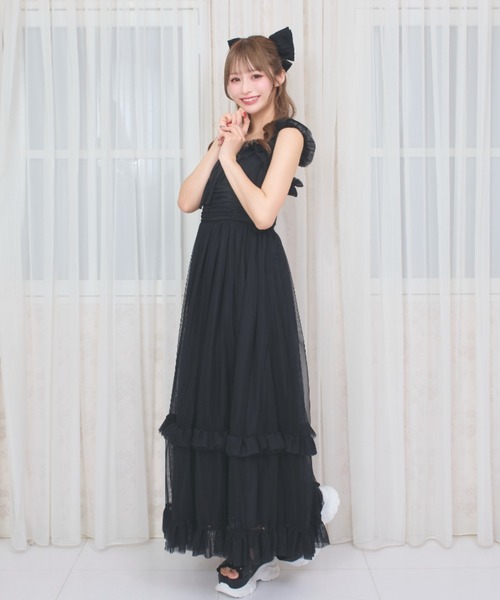 LAFARY（ラファリー） ワンピース チュールフリルロングワンピース