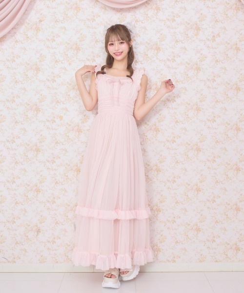 LAFARY（ラファリー） ワンピース チュールフリルロングワンピース