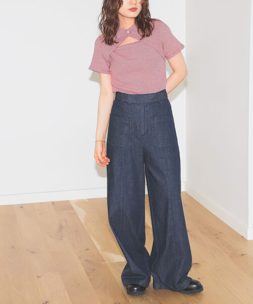 「BeAMS DOT」 半袖カットソー FREE ブルー レディース_画像6