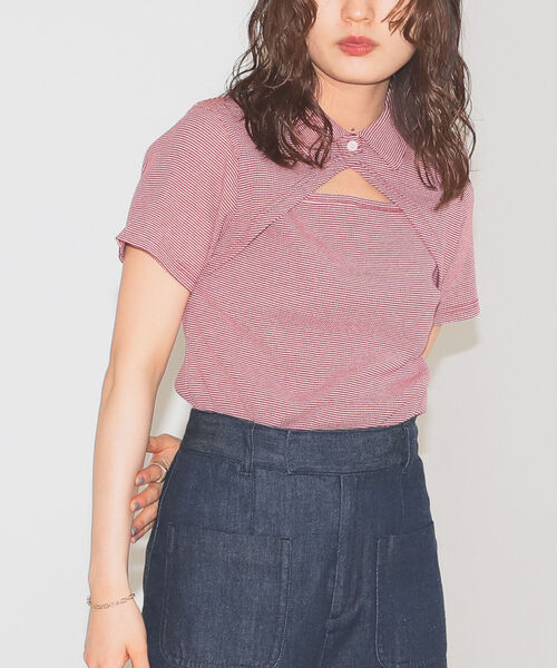 「BeAMS DOT」 半袖カットソー FREE ブルー レディース_画像9