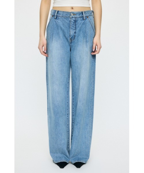 ジーンズ デニム デニムパンツ TUCK WIDE LIGHT STRAIGHT レディース