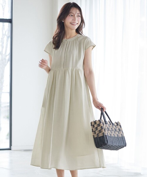 Tiaclasse シャツワンピース ギャザーシャツワンピース : ZOZOTOWN