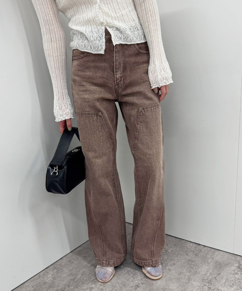 「EDIT. FOR LULU」 デニムパンツ 34 ピンク レディース_画像4