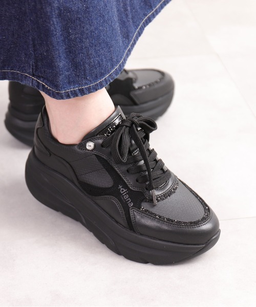 「+diana」 ローカットスニーカー 22.0cm ブラック レディース_画像9
