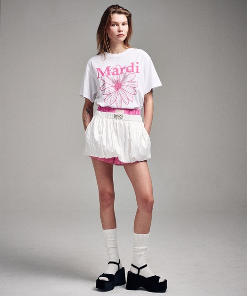 「Mardi Mercredi」 半袖Tシャツ FREE ホワイト×ピンク レディース_画像4