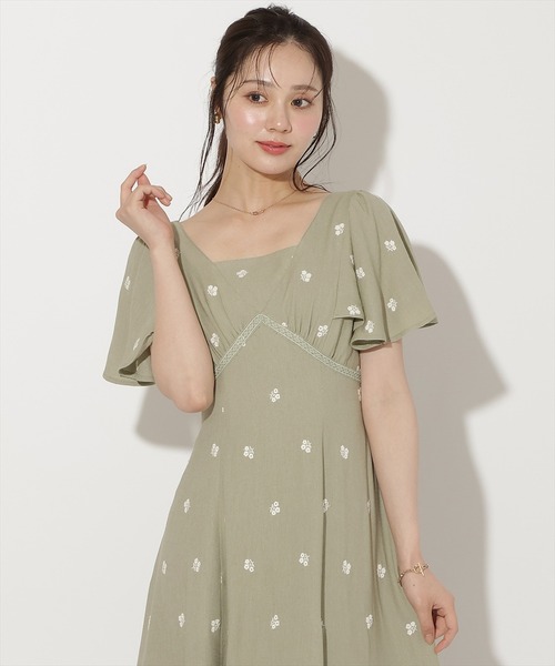 WILLSELECTION（ウィルセレクション） ワンピース 夏 半袖 小花刺繍