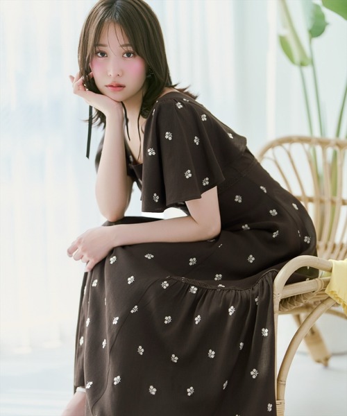 WILLSELECTION（ウィルセレクション） ワンピース 夏 半袖 小花刺繍