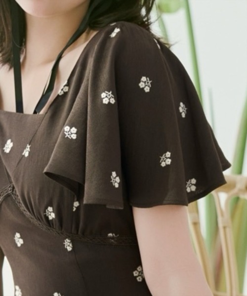 WILLSELECTION（ウィルセレクション） ワンピース 夏 半袖 小花刺繍