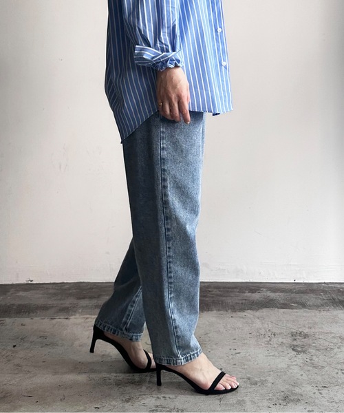「COMMON WARE」 「STYLE DELI」デニムパンツ M ケミカルウォッシュ レディース_画像3