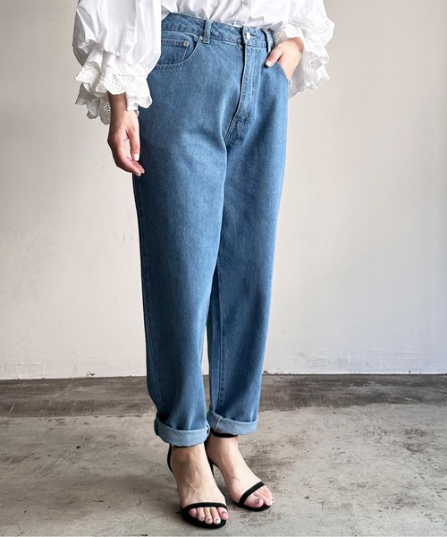 「COMMON WARE」 「STYLE DELI」デニムパンツ M ケミカルウォッシュ レディース_画像8
