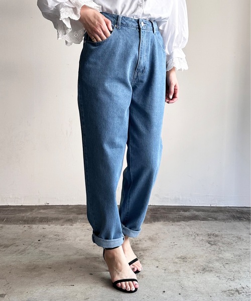 「COMMON WARE」 「STYLE DELI」デニムパンツ M ケミカルウォッシュ レディース_画像9