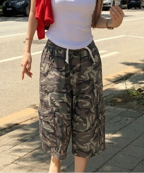 gossip!ロサンゼルス tシャツ Y2K迷彩柄 カモフラージュ ウエストゴム