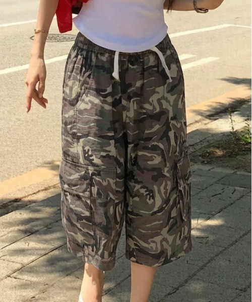 gossip!ロサンゼルス tシャツ Y2K迷彩柄 カモフラージュ ウエストゴム