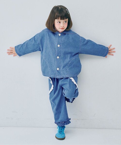 「p.premier」 「KIDS」長袖ブラウス 110 ブルー キッズ_画像6