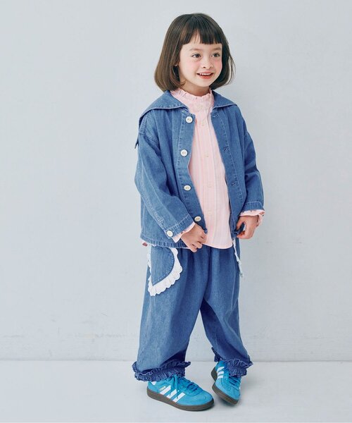 「p.premier」 「KIDS」長袖ブラウス 110 ブルー キッズ_画像8