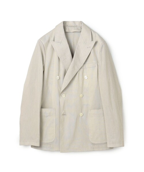 ジャケット テーラードジャケット コットンシルクシアサッカー ダブルブレステッド6Bジャケット GIANNETTI PIERO メンズの画像