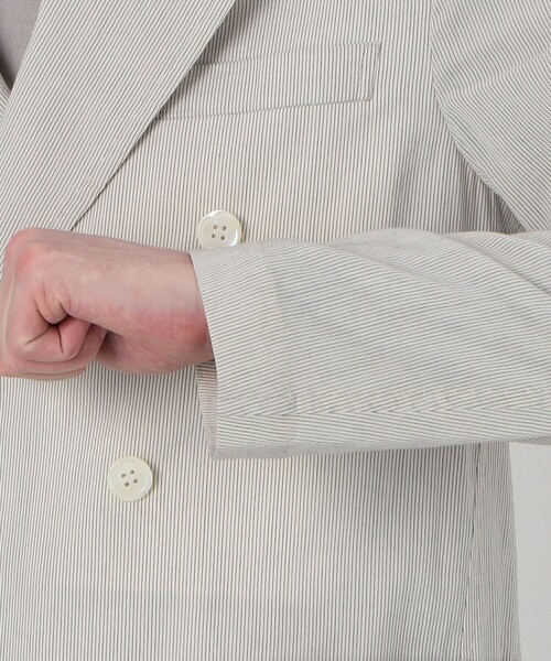 ジャケット テーラードジャケット コットンシルクシアサッカー ダブルブレステッド6Bジャケット GIANNETTI PIERO メンズの画像