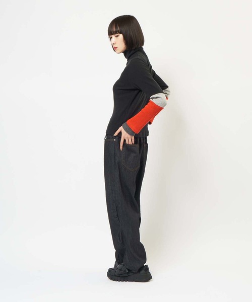 「gomme」 デニムパンツ MEDIUM インディゴブルー レディース_画像8
