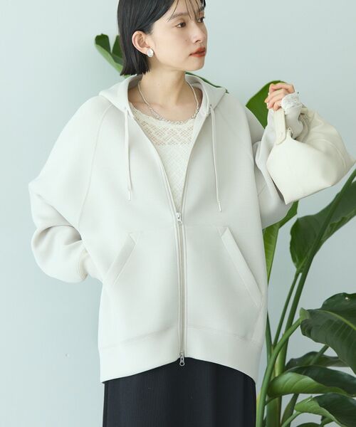 「AMERICAN HOLIC」 ジップアップパーカー L グレイッシュベージュ レディース_画像2