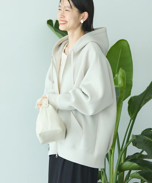 「AMERICAN HOLIC」 ジップアップパーカー L グレイッシュベージュ レディース_画像3