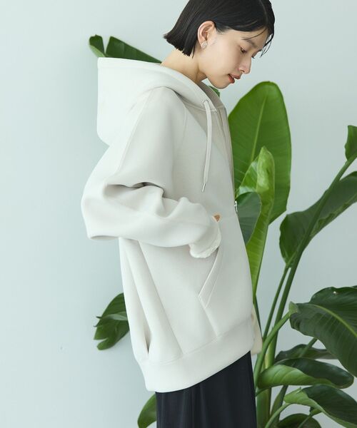 「AMERICAN HOLIC」 ジップアップパーカー L グレイッシュベージュ レディース_画像4