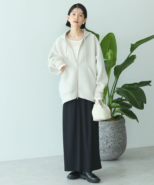 「AMERICAN HOLIC」 ジップアップパーカー L グレイッシュベージュ レディース_画像6