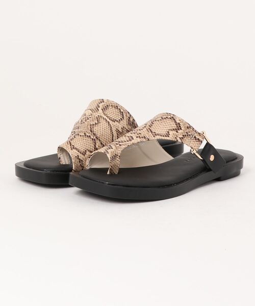「Piedi Nudi」 「miiyou」フラットサンダル M ブラック レディース_画像5
