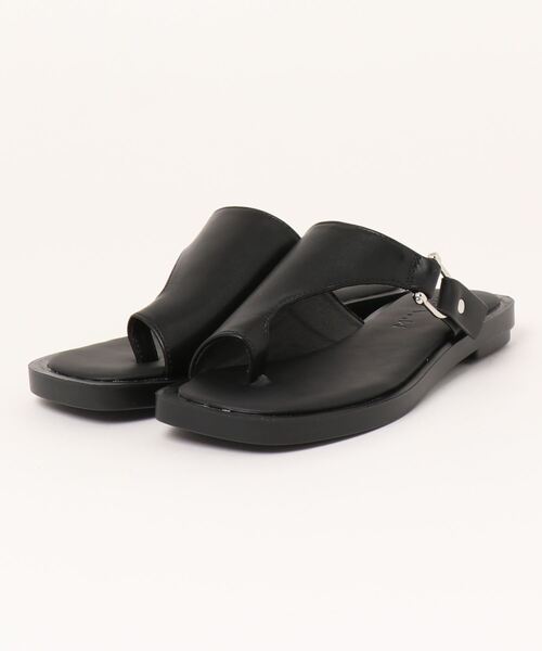 「Piedi Nudi」 「miiyou」フラットサンダル M ブラック レディース_画像7