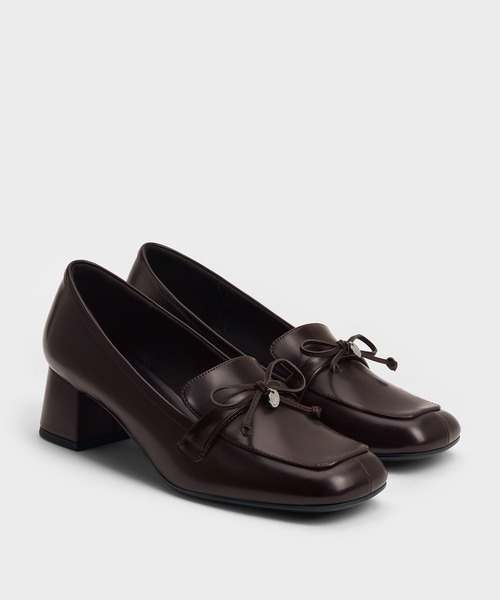 CHARLES & KEITH ローファー 25.5 40 25 ブラック CHARLES ＆ KEITH（チャールズ&キース） ローファー サークルチャーム