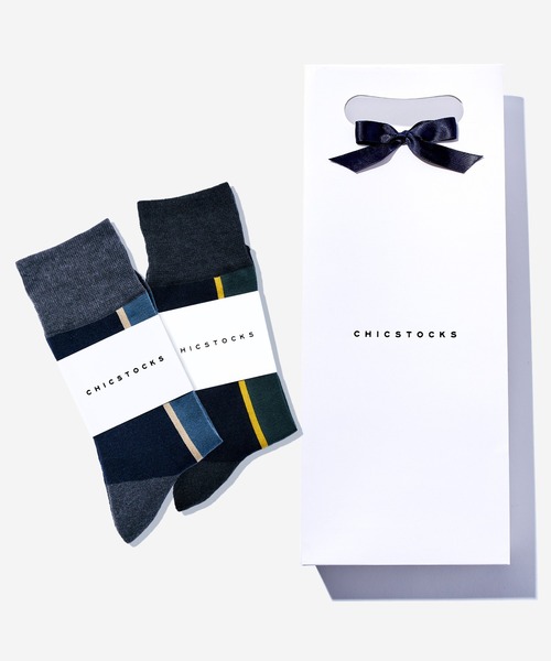CHICSTOCKS（シックストックス） 靴下 2足ギフトバッグセット メンズ