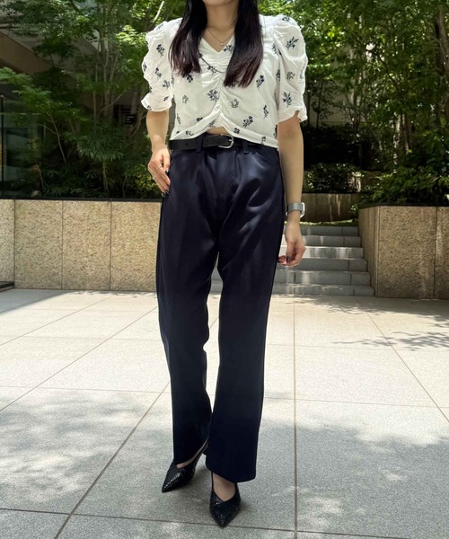 ブラック フレアパンツ スラックス メンズセンタープレスフレアパンツスラックスワイド (スラックス