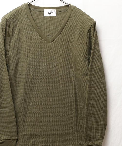 tシャツ 「RDS」Vネックワッフルカットソー レディース メンズ