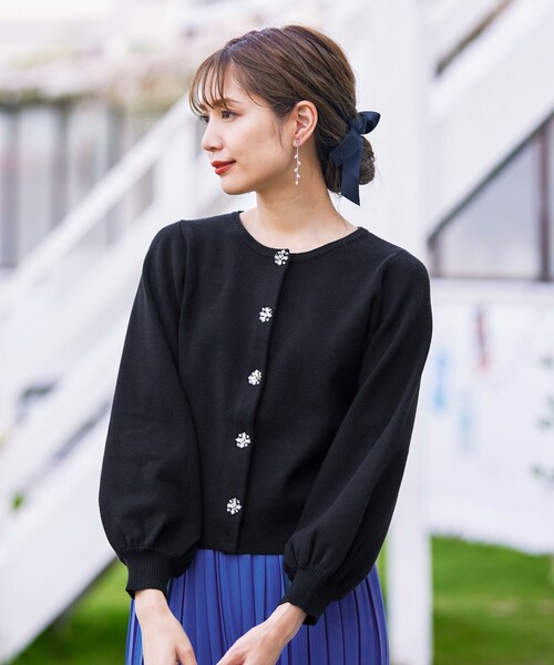 未使用 レッセパッセ ビジューカーディガン LAISSE PASSE - 未使用 レッセパッセ ビジューカーディガンの通販 by