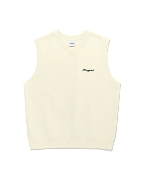 ベスト ジレ 「mahagrid/マハグリッド」SCRIPT LOGO SWEAT VEST/スクリプトロゴ スウェットベスト レディース メンズ MAHAGRID ベスト ジレ 「mahagrid/マハグリッド」SCRIPT LOGO