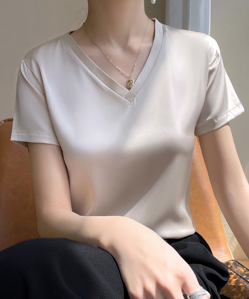 tシャツ ローズ＆ソーンブリングVネックTシャツ レディース 楽天市場】美ライン Vネック 無地 Tシャツ tシャツ レディース