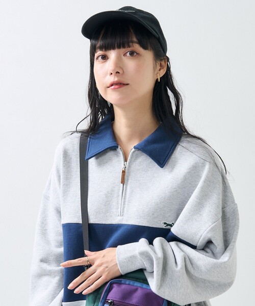 トレーナー スウェット TOWN CRAFT × FREAK'S STORE/タウンクラフト  別注 ポロ 配色 スウェット レディース FREAK'S STORE トレーナー スウェット TOWN CRAFT × STORE