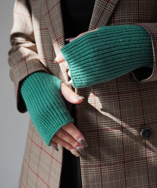 Port（ポート） アームカバー リブ ニット ショート アームウォーマー